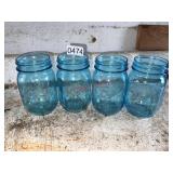Set of blue jars (barn)