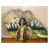 Vintage Native American stone Oil painting (