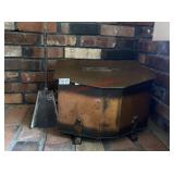 Vintage hammered copper coal scuttle