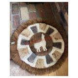 Peruvian handmade alpaca fur patchwork rug