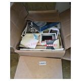 Box Lot of Black and white photos, postcards,
