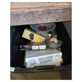 Tote of misc items (Cabin)