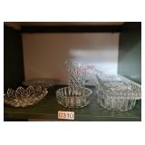 Shelf lot of Condiment glass dishes (main