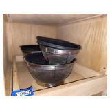 3 different sized colanders