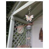 Butterfly Wind Chime and thermometer (front