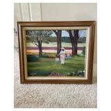 Oil painting of a women walking (master bedroom)