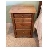 Solid oak side table with drawers (master