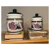 Paisley Garden Ceramic Canisters  with books