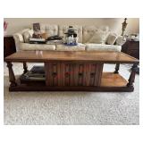 Approx 5ft Long Vintage Coffee Table with sliding