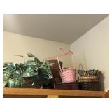 Faux Plant and Woven Baskets lot