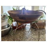 Wood Salad Bowl, Stand  and Serving  Spoons
