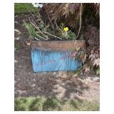 turquoise and copper color planter box (back