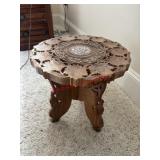 Small hand Carved Wood Table    (living Room 1)