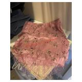 Pink Silk Embroidered Shawl