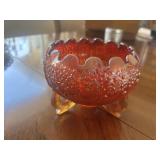 Vtg Fenton 'Orange Tree' carnival glass bowl