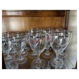 vintage Silver Rimmed stemware glasses    (Dining