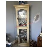 Vtg Slender Jasper Curio Cabinet  (Trivet Stuck to