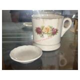 Vtg Ceramic shaving Cup and little plate