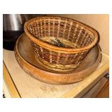 Wood Bowl Basket and nutcrackers