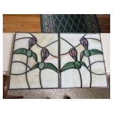 Two Tulip Stained Glass Panel Art