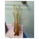 vintage Viking Amber 'swung' glass vase(Master