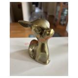 Little Brass Deer Figure              (Living