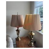 Matching Vintage Brass Lamps              (Living