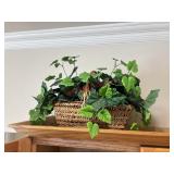 Wicker Basket with Faux Plant