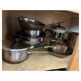 Mixed lot of Copper and Stainless Cookware