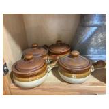 4 Stoneware Soup Crocks            (kitchen)