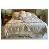 King size bed and frame. Bedding included (master