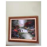 Painting of water and flowers (master bedroom)
