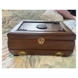 Chinese hardwood jewelry box (Missing one