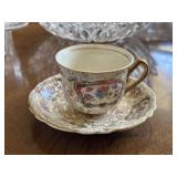 Longton Pompadour James Kent Teacup and saucer