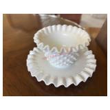 Vintage Hobnail Saucer and Dish, Not sure if