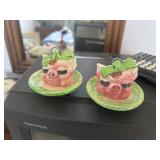 Vtg Ceramic Pig Loose Tea infusers   (See Picture