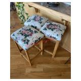Three floral bar stools (2nd dining area)