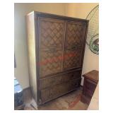 Unique Wood Armoire NEEDS DEEP CLEAN         (