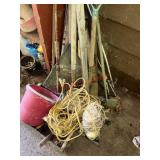 Lot of Hand tools Rope and more             (Car