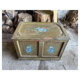 Large hand painted box Hinge Needs repaired