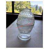 Vintage 2 Piece Glass Honey Dispenser Honeycomb