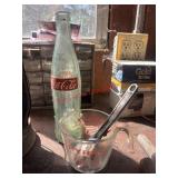 Wrench, Meas cup and Vtg cocacola bottle