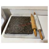 Marble Cutting Boards and Rolling Pin lot