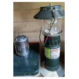 Coleman propane stove, propane lamp, led camping