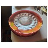 King's Crown ruby red flash thumbprint plates