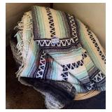 Basket of blankets & more (living room)