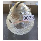 2 glass oil lamps