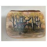 Thick Wood Slap with Deer Print Art