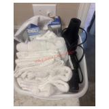 White Hand Towels, Waste Liners, Blow dryer lot
