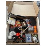 Mixed box lot, Cards, Tools, Toe warmers and more